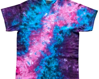 Horizontal Multicolour Stripe Tie Dye T-shirt, Adult, Youth, XS, S