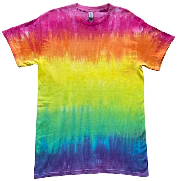 Horizontal Multicolour Stripe Tie Dye T-shirt, Adult, Youth
