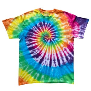 Classic Spiral Tie Dye T-Shirt, Adult, Youth, Unisex, XS, S, M, L, XL, 2XL, 3XL, 4XL, 5XL, Dyed in the UK, Gift