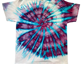 Blue Violet Ice Spiral Tie Dye T-Shirt, Adult, Youth, Unisex XS, S, M, L, XL, 2XL, 3XL, 4XL, 5XL, Dyed in the UK, Gift