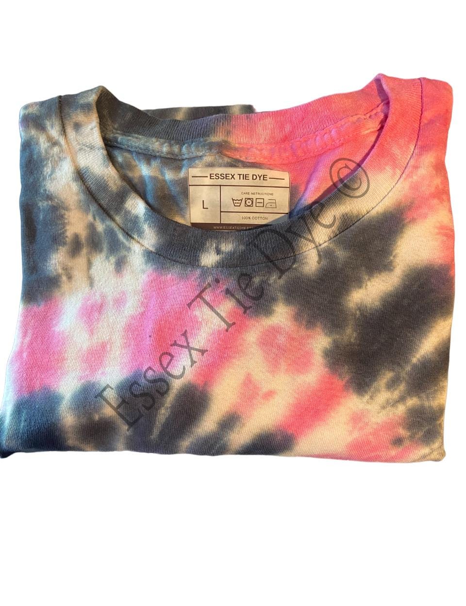 Pink Khaki Tie-dye Printed T-shirt 19153