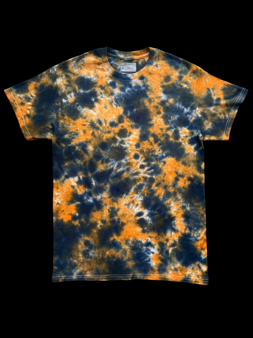 Discover Orange and Black Scrunch Tie Dye T-Shirt, Adult, Unisex, S, M, L, XL, 2XL, 3XL, 4XL, 5XL, Dyed in the UK, Gift