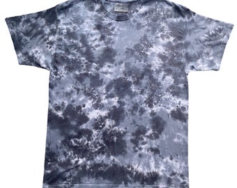 Charcoal Gray Tie Dye T-shirt, Acid Wash Tee, Orange, Peach