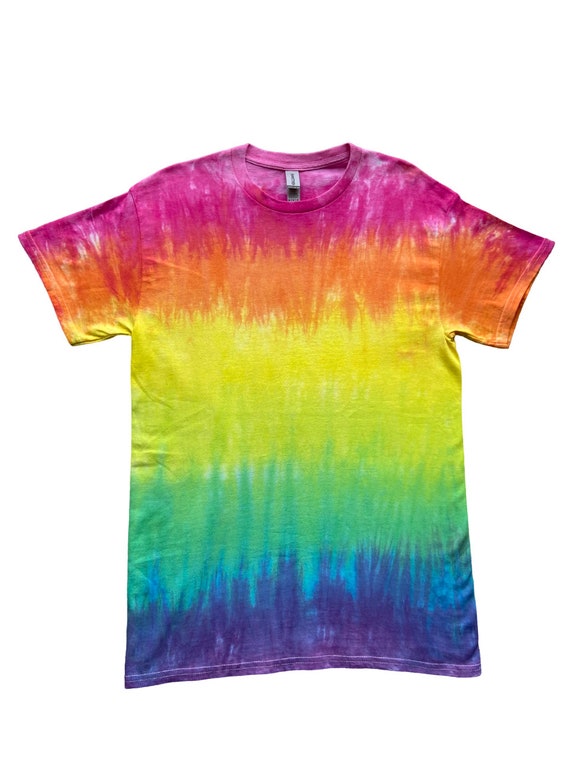 Horizontal Multicolour Stripe Tie Dye T-shirt, Adult, Youth, XS, S