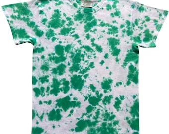 Kelly Green Scrunch Tie Dye T-Shirt, Adult, Youth, Unisex, XS, S, M, L, XL, 2XL, 3XL, 4XL, 5XL, Dyed in the UK, Gift, Handmade to Order