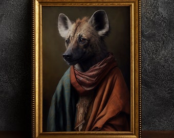 Hyena Vintage Poster, Art Poster Print, Home Decor, Victorian Dog