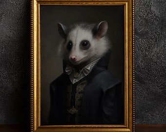 Gothic Possum Vintage Poster, Art Poster Print, Home Decor, Victorian Quirky