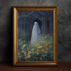 Botanischer Geist im Gewächshaus, Vintage Poster, Kunst Poster Druck, Dark Academia, Gothic, Cottagecore, Hexenkunst, Halloween Kunst
