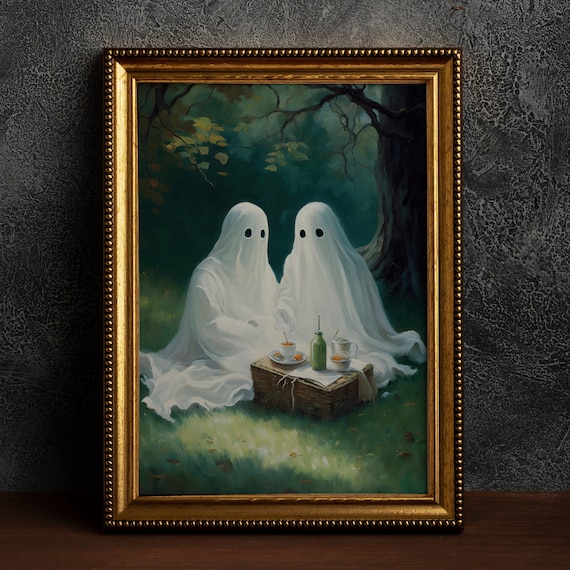 Ghost Couple Picnic Art Print: Dark Academia Gothic Poster - Etsy