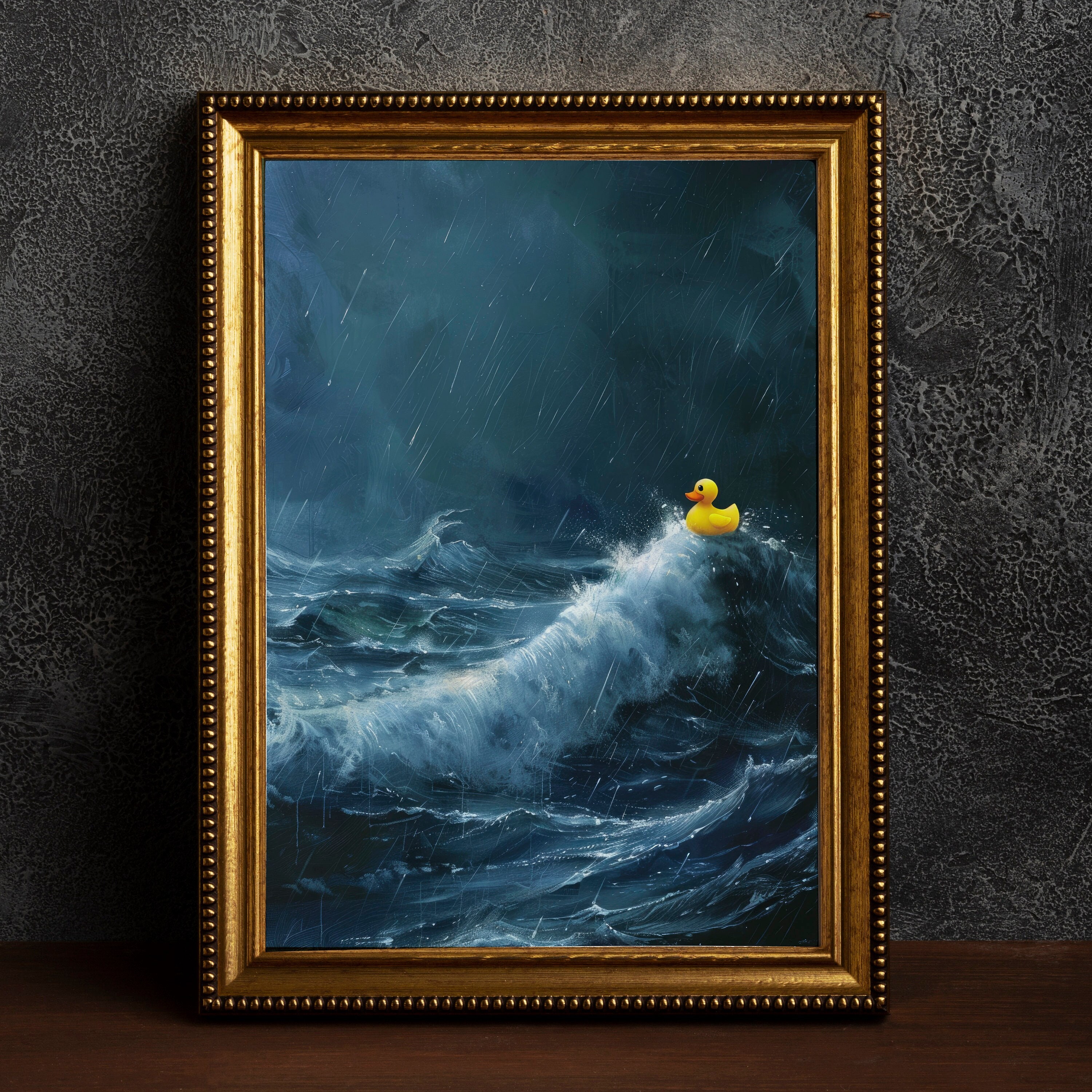 Rubber Duck in Stormy Sea Vintage Poster Dark Academia Classical Painting Witchy Aesthetic Art Poster Print Nautical Ocean Gothic Etsy