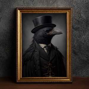 Gothic Raven Vintage Poster, Art Poster Print, Home Decor, Victorian Crow