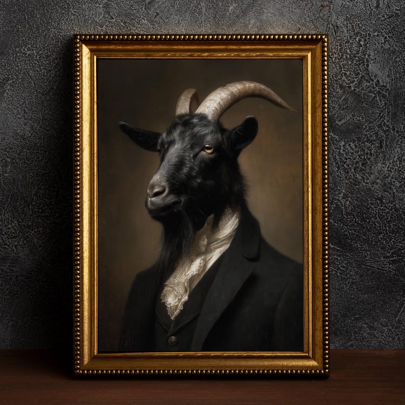 Gothic Goat Gothic Goat Art Print: Victorian Dark Academia Poster - Etsy