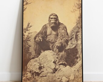 Bigfoot Photography Print: Vintage Sasquatch Art Poster - Etsy