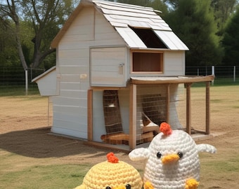 Ganchillo Amigurumi pollo y pollito