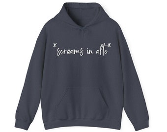 Sudadera unisex con capucha y mezcla pesada Screams in alto
