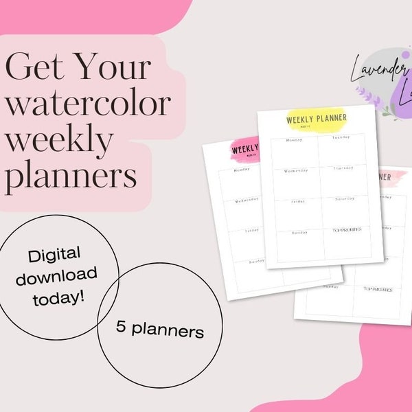 Watercolor Weekly Planner