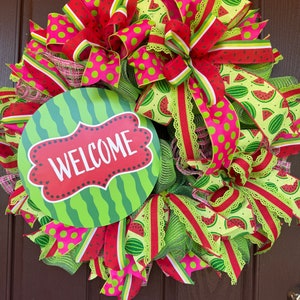 Watermelon Welcome Wreath - Summer Wreath - Watermelon Decor - Summer Door - Welcome Wreath - Summer Decor -Summer Whimsical Wreath