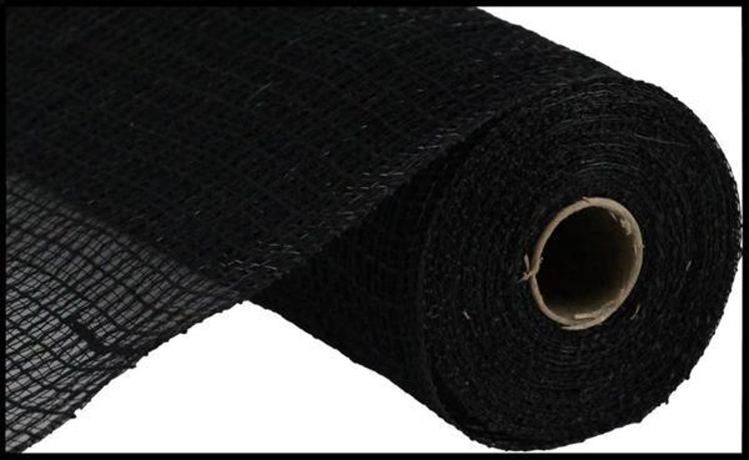 10.25" X 10yd Faux Jute Check Deco Mesh – Black | Rustic Farmhouse Mesh ...