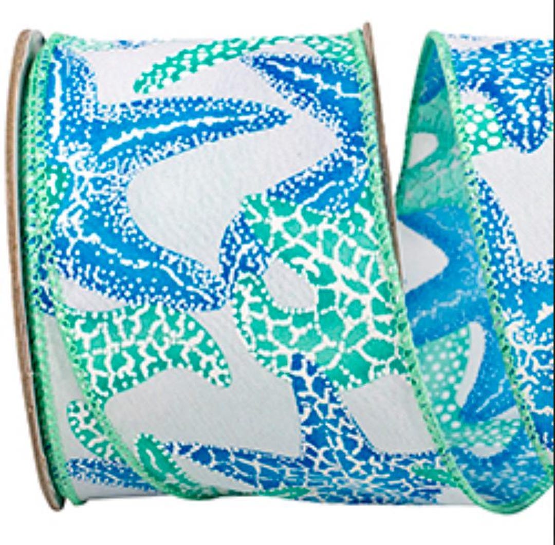 Reliant Ribbon STARFISH SEASHORE Wired Edge Ribbon – 2.5” X 10 Yards ...