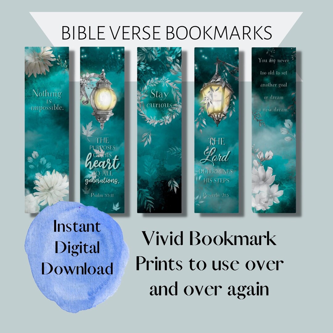 Printable Psalms and Proverb Bible Verse Bookmark Set Digital - Etsy