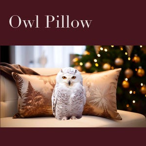 Pillow Cushion, Owl Pillow, Wildlife Owl, Owl Cushion, Woodland, Realistic Owl Cushion