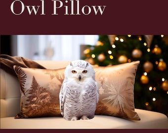 Pillow Cushion, Owl Pillow, Wildlife Owl, Owl Cushion, Woodland, Realistic Owl Cushion