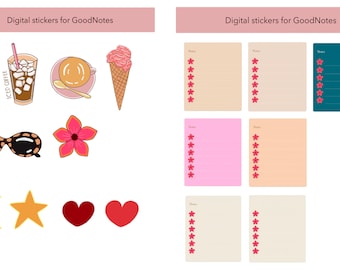 Digital Stickers,Digital Sticker Bundle for GoodNotes,Digital Journaling Sticky Notes,GoodNotes Stickers, Digital Planner, GoodNotes Planner
