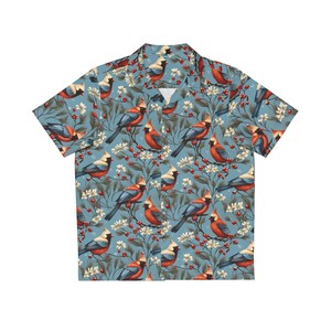 Koszula hawajska, krótki rękaw, ptaki