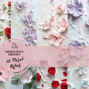 3D floral relief prompt, Midjourney Prompt, beste Midjourney Prompt, Ai Prompt, prompt engineering, botanical seamless pattern, 3d art, case