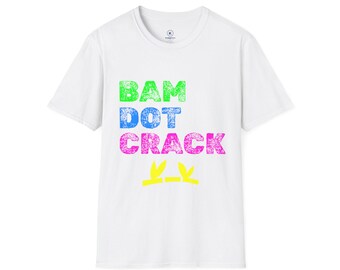 Bam Dot Crack T-Shirt | Colorful Text Graphic Tee