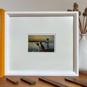 Véspera de Verão - Cartão postal fotográfico vintage emoldurado exclusivo e personalizado da pintura de Harald Slott-Møller em Munkebjerg, Dinamarca