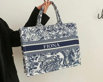 Borsa a tracolla personalizzata, borsa da donna, borsa da spiaggia, borsa a mano personalizzata, borsa di tela, regali per lei, borsa tote GRANDE, borsa personalizzata