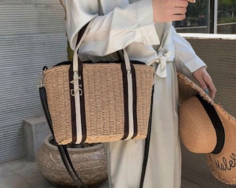 Personalised crossbody Beach Bag, women's handbag, beach bag, Custom hand bag, Straw Bag, Gifts For Her, Personalised bag, straw beach bag