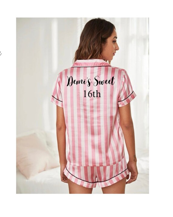 Personalised Pyjamas Custom Birthday Pyjamas Girls Birthday Pyjamas Personalised Short Pyjamas 16th 18th 21st 30th Birthday Pyjamas Etsy