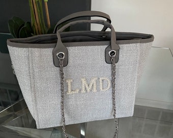 Sac fourre-tout personnalisé à bandoulière, sac à main pour femme, sac de plage, sac à main personnalisé, sac en toile, cadeaux pour elle, sac fourre-tout en chaîne, sac personnalisé