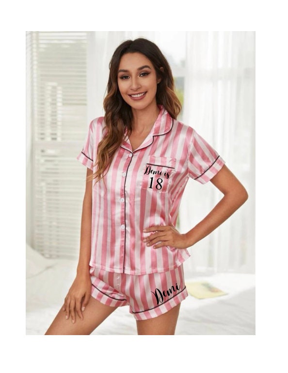 personalised pyjamas custom birthday pyjamas girls birthday pyjamas personalised short pyjamas 16th 18th 21st 30th birthday pyjamas