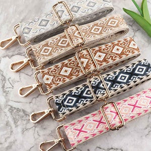 3,8 cm Vintage Jacquard Gurt, Geldbörse Gurte, Verstellbare Crossbody Taschengurte, Austauschbare Schultergurte, Handtasche Starp, Bestickter Gurt