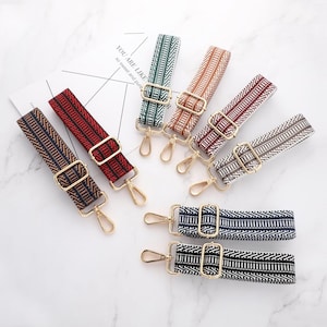 Embroidered Wide Shoulder Straps, Adjustable Crossbody Bag Straps, Replaceable Shoulder Straps, Ethnic Luggage Straps, Colourful Bag Straps