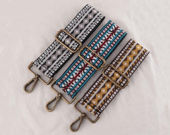 5cm Embroidered Shoulder Strap, Crossbody Strap, Purse Straps, Replaceable Adjustable Strap, Stylish Straps, Bag Straps, Retro Woven Strap