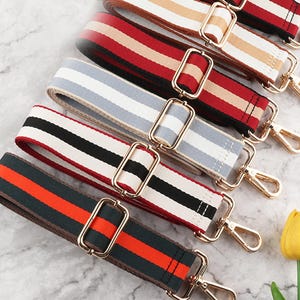3,8 cm mehrfarbiger Streifen Schultergurt, Geldbörse Gurte, verstellbare Crossbody Taschengurte, austauschbare Schultergurte, Handtasche Stars