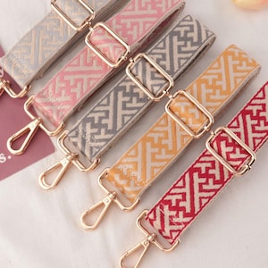 3,8 cm Gestickter Schultergurt, Crossbody-Gurt, Geldbörsengurte, Austauschbarer verstellbarer Gurt, Stilvolle Gurte, Taschengurte, Retro-Webgurt