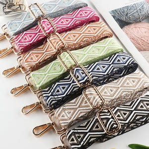 3,8 cm Schultergurt, Geldbörse Gurte, verstellbare Crossbody Taschengurte, austauschbare Schultergurte, Handtasche Starp, Gurte mit geometrischem Muster