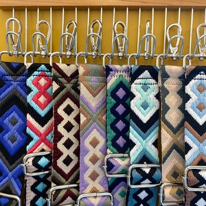 Gestickter geometrischer Gurt, breiter Schultergurt, Geldbörsengurte, verstellbare Crossbody-Taschengurte, austauschbare Schultergurte, Geschenke für Mama