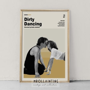 Vintage 1987 Dirty Dancing - Retro Movie Film Poster, Midcentury Modern Art Print A1 A2 A3 A4 A5 Minimal Movie Art Home decor