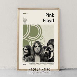 Pink Floyd 1964 / Grupo de música / Cartel de música vintage / Regalo para papá / Midcentury Wall Art Music Wall Decor Art print