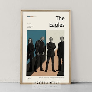 The Eagles | Music group | Vintage Music poster | Gift for Dad | Don Henley | Music wall Art print