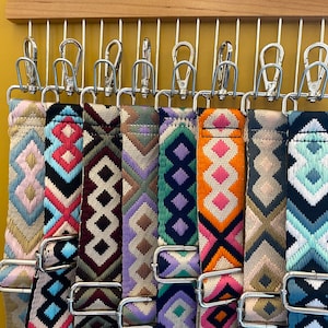 3,8 cm breiter Jacquard-Riemen, Geldbörsengurte, verstellbare Crossbody-Taschengurte, austauschbare Schultergurte, Handtaschenstarp, bestickter Gurt