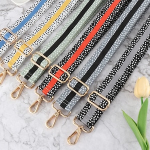 3.8cm Black and White Dot Shoulder Strap, Stripe Crossbody Straps, Purse Straps, Replaceable Adjustable Strap, Stylish Straps, Bag Straps