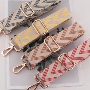 3,8 cm Jacquard V-Form-Riemen, Geldbörsengurte, verstellbare Crossbody-Taschengurte, austauschbare Schultergurte, Handtaschenstarp, bestickter Gurt
