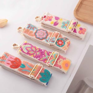 5cm Embroidered Floral Bag Strap, Adjustable Crossbody Purse Strap, Bag Strap